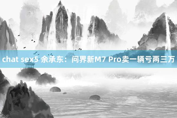 chat sex5 余承东：问界新M7 Pro卖一辆亏两三万